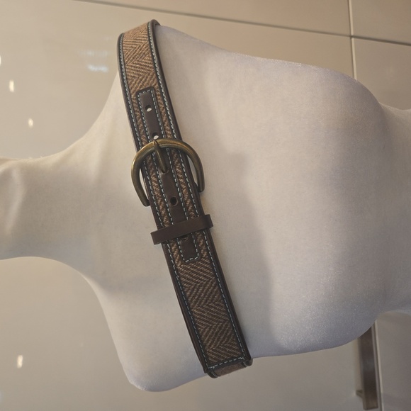 GAP Accessories - Gap Wool Leather Herringbone Brown Womens Belt